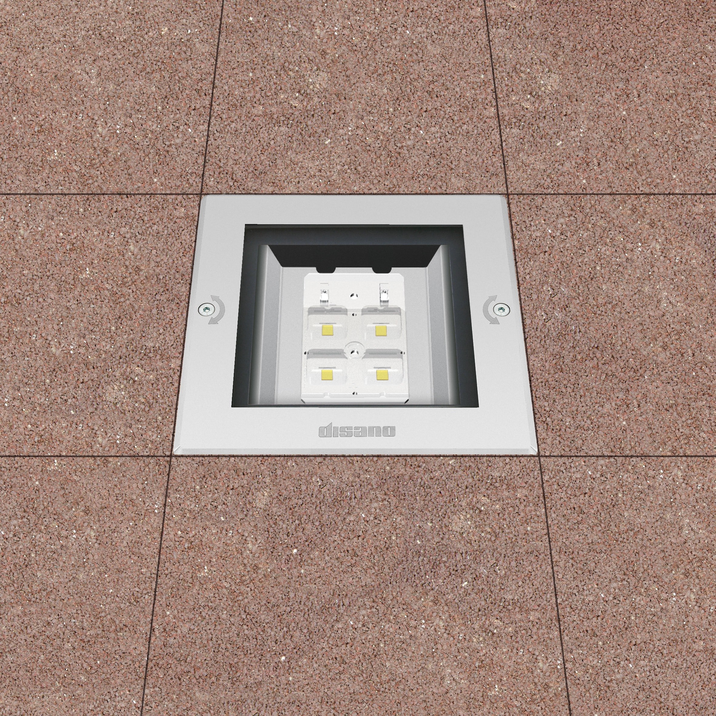 Disano - MINIQUADRO FS 1824 Led 9W Encastré fixe INOX
