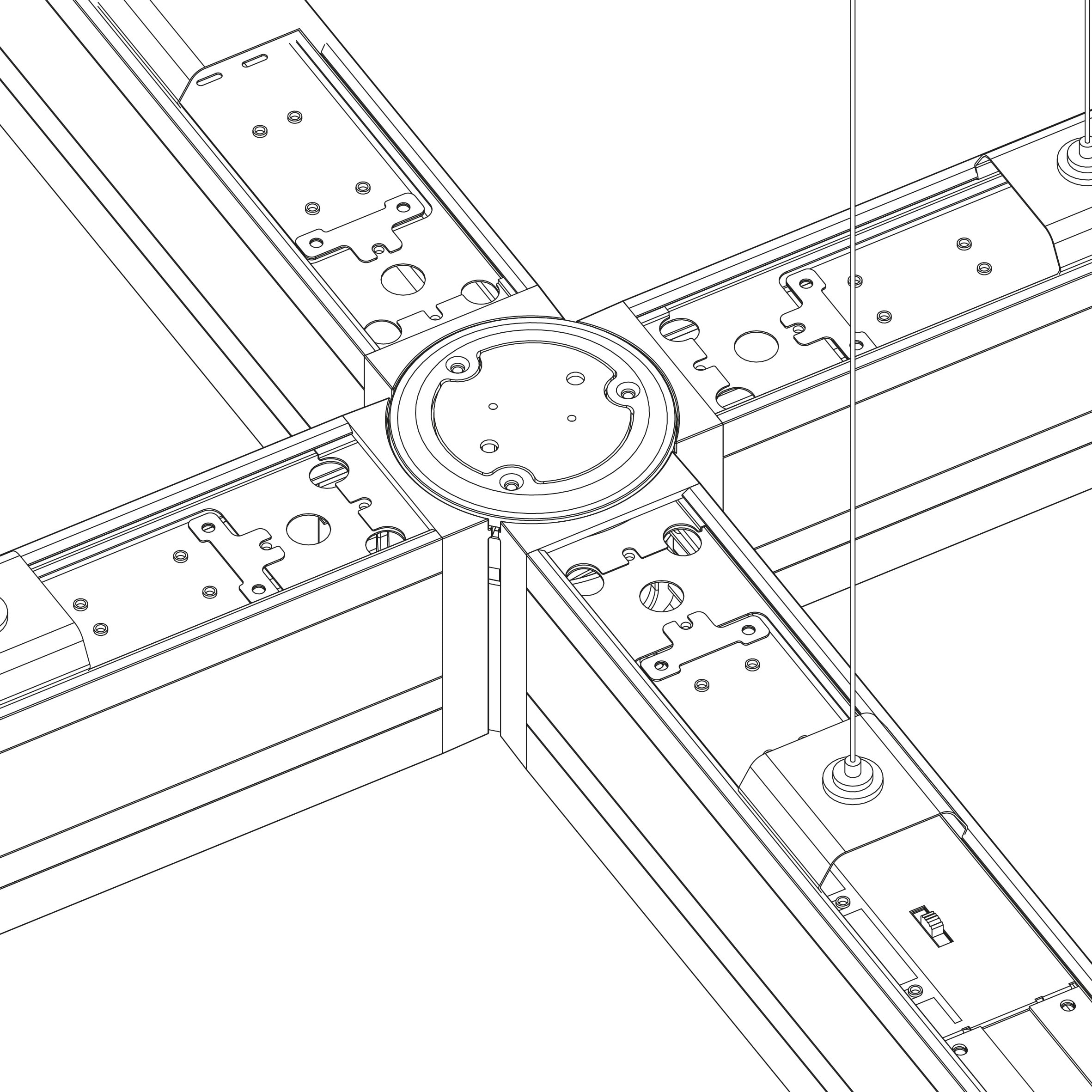 Disano - Accessoire 2029 Joint Circulaire en X pour PARIGI noir