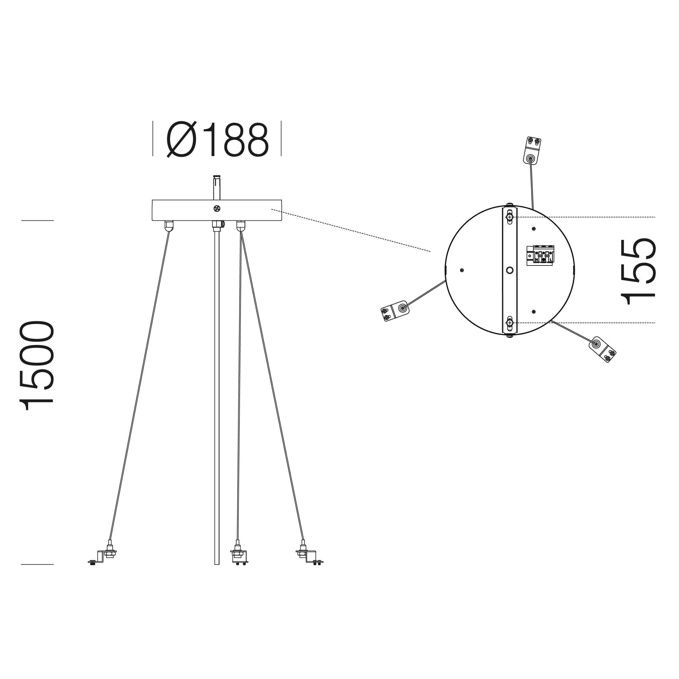 Disano - Accessoire de supsension pour LUNA 2031 blanc