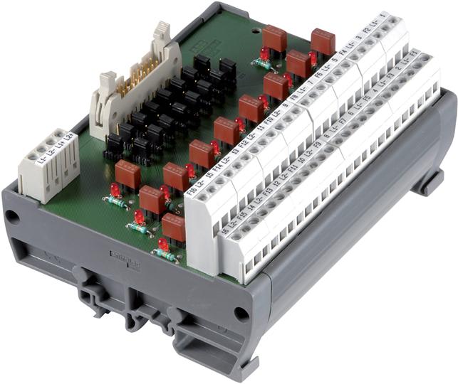 Te Entrelec - Platine Interface He10/20 16 Voies Trifilaire Fusible Lum