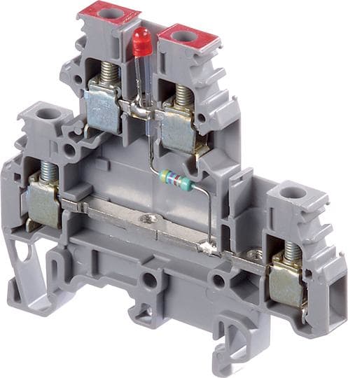 Te Entrelec - M4/6.Dl Borne Visse-Porte Composant-Gris,4mm²-Pas 6mm