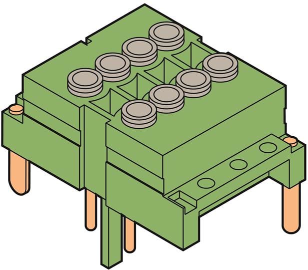 Te Entrelec - Fic-2/4-R Fiche Courant-2X4 Poles- Back Panel Mounting