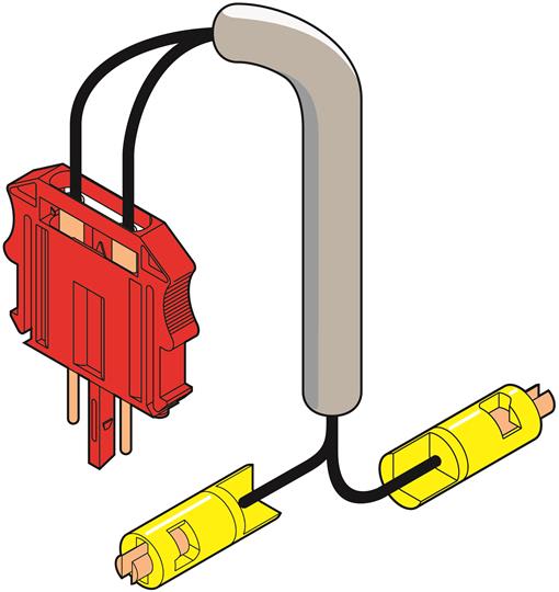 Te Entrelec - Cor-C-3 Pre WiRouge Fiche Courant- 2 Poles- Fcb Test Plug