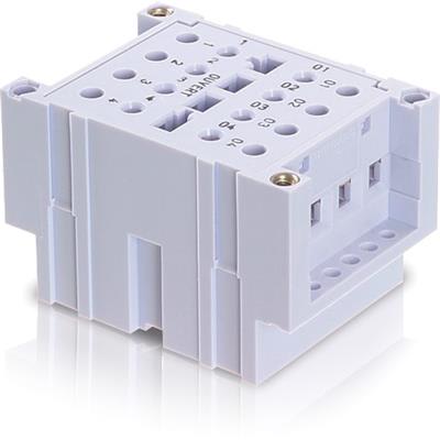 Te Entrelec - Embase tension, contact ouvert, semi-encastré/saillie, vissé latéral