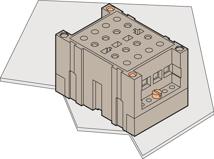 Te Entrelec - Embase pour transformateurs de tension semi-encastré/saillie, vissé latéral