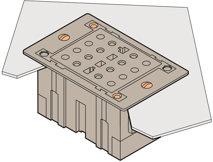 Te Entrelec - Embase pour transformateurs de tension, encastré, vissé arrière