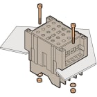 Te Entrelec - Embase pour transformateurs de tension, montage semi-encastré, vissé arrière