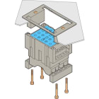 Te Entrelec - Embase Polarité Tension, contact fermé, encastré, vissé arrière