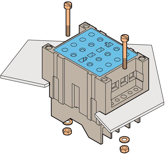 Te Entrelec - Embase Polarité Tension, contact fermé, semi-encastré, vissé arrière