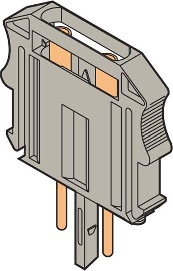 Te Entrelec - Fit-2/1-1 Fiche Tension-2 Poles- Gris- avec Bre-T-2.5