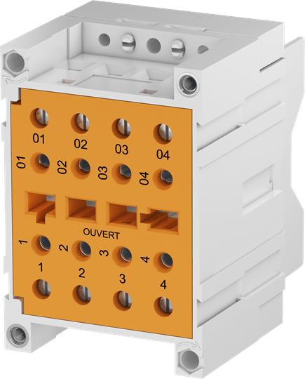 Te Entrelec - Embase déclenchement Tension, contact fermé, semi-encastré, vissé arrière