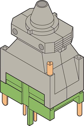 Te Entrelec - FIC-2/4-2 Fiche Tension-2X4 Poles- Gris Doubleblock Cover