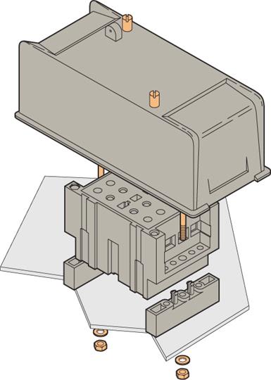 Te Entrelec - Embase tension avec codage, en saillie, vissé latéral + capot (2)