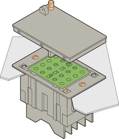 Te Entrelec - Embase avec codage pour transformateur de courant, encastré, vissé arrière (R2)