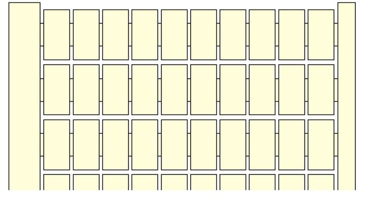 Te Entrelec - Rc410 Carte Pré-Marquée 121->130 (X10) Vertic Blanc