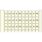 Te Entrelec - RC510 Carte Pré-Marquée L1-L2-L3-N-Pe (X20) Horiz Blanc