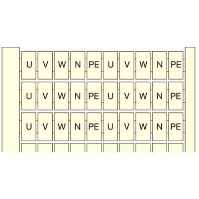 Te Entrelec - Rc810 Carte Pré-Marquée U-V-W-N-Pe (X20) Horiz Blanc