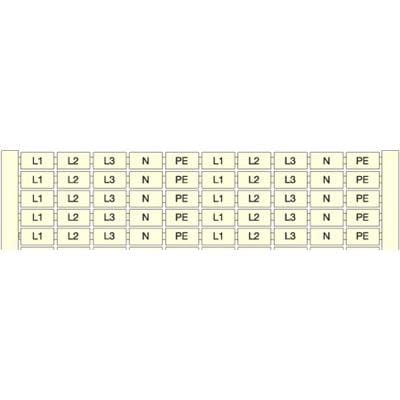 Te Entrelec - Rcal85 Carte Pré-Marquée L1-L2-L3-N-Pe (X20) Horiz Blanc