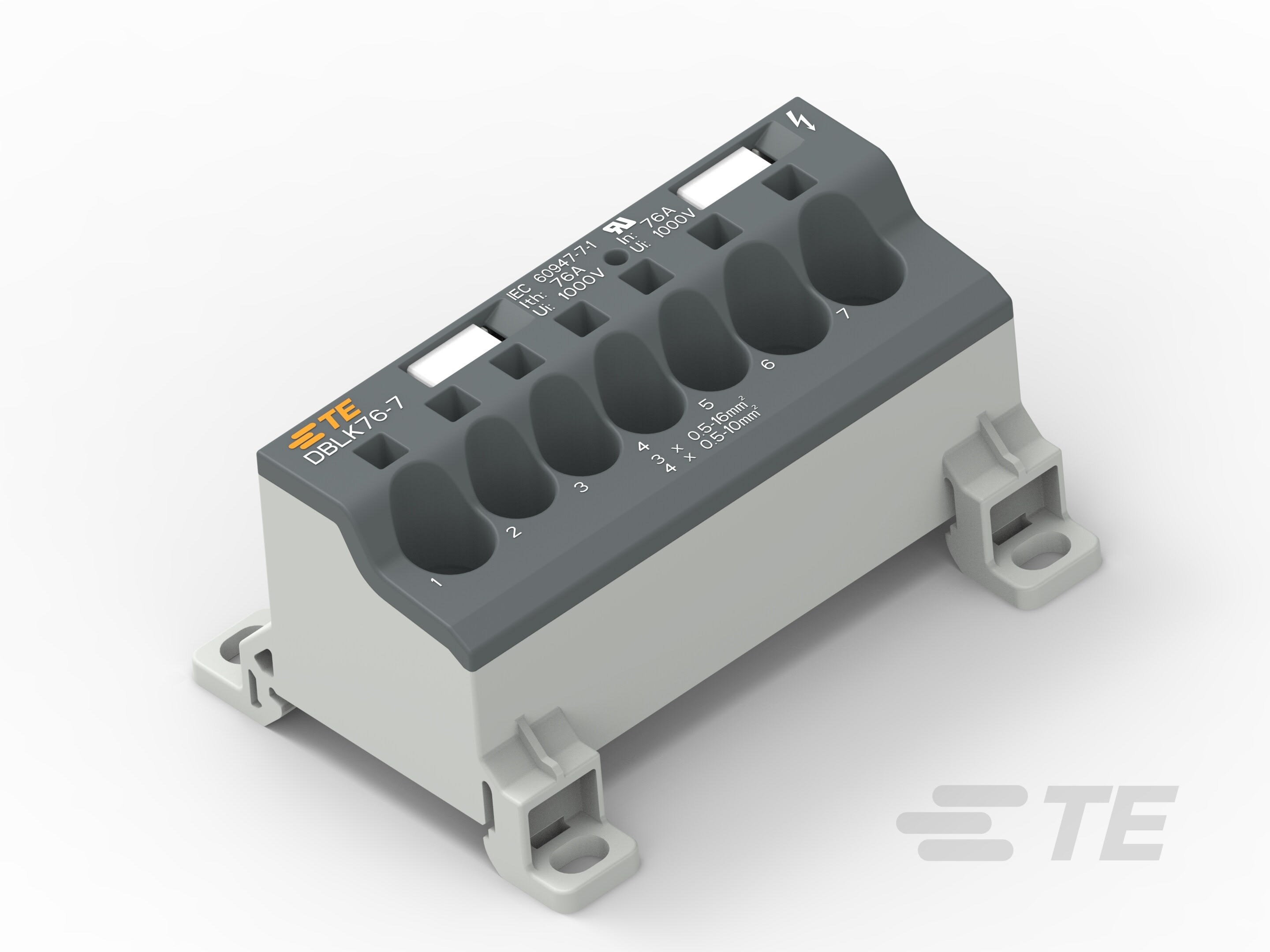 Te Entrelec - Blocs de distribution en ligne 76A, 7 connection