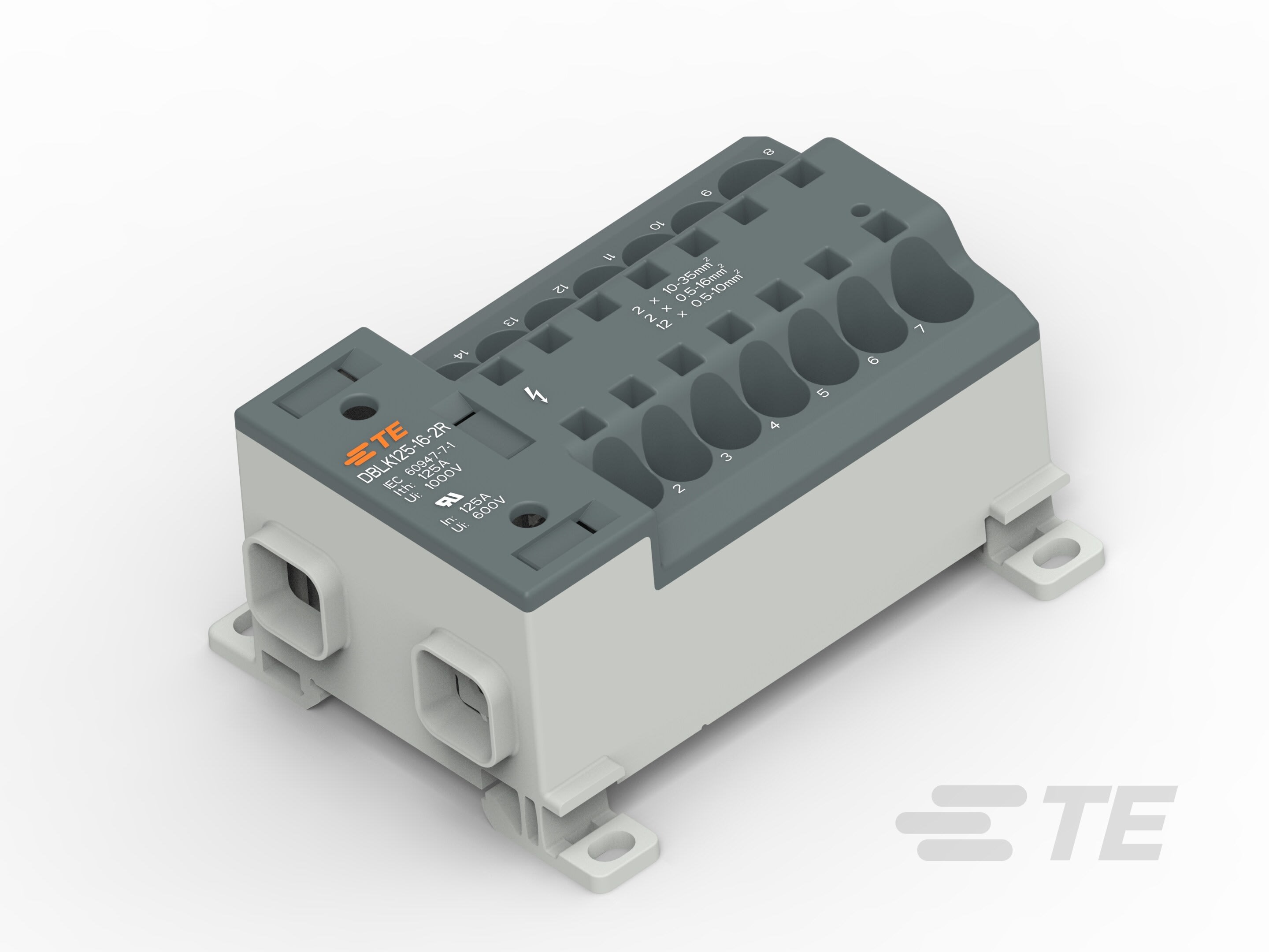 Te Entrelec - Blocs de distribution en ligne 125A, 16 connection