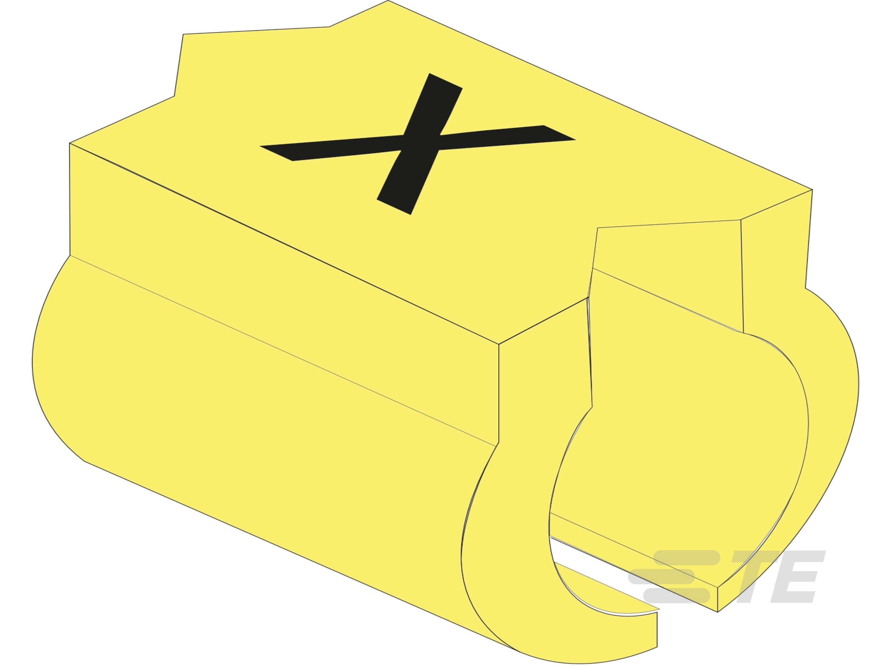 Te Entrelec - Repères pré-marqués à glisser pour fils 1,5mm², marquage '7', Jaune