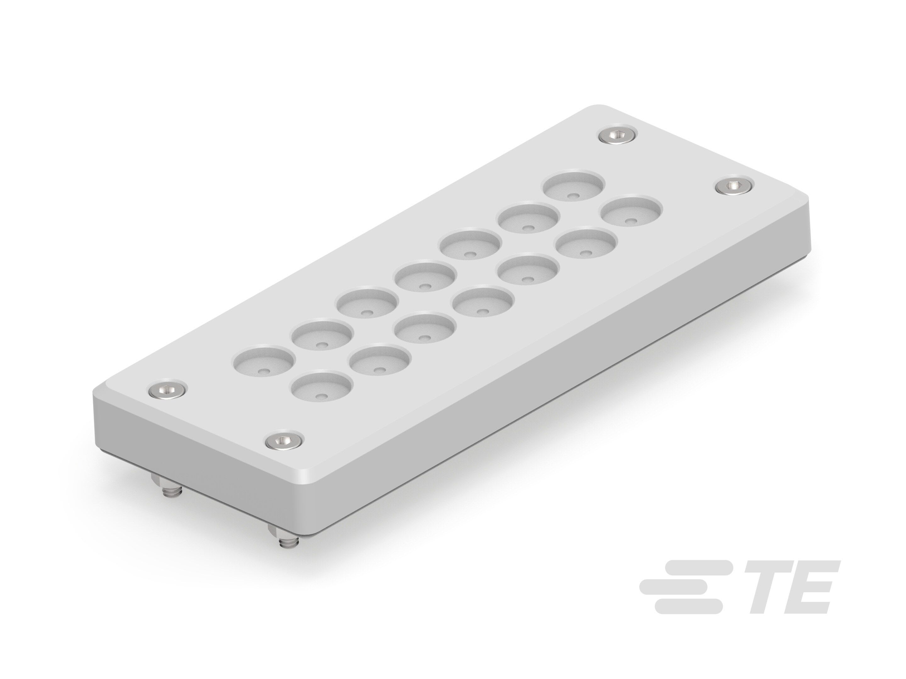 Te Entrelec - Presse-étoupe, plaques de 14 entrées, polyamide, gris c.