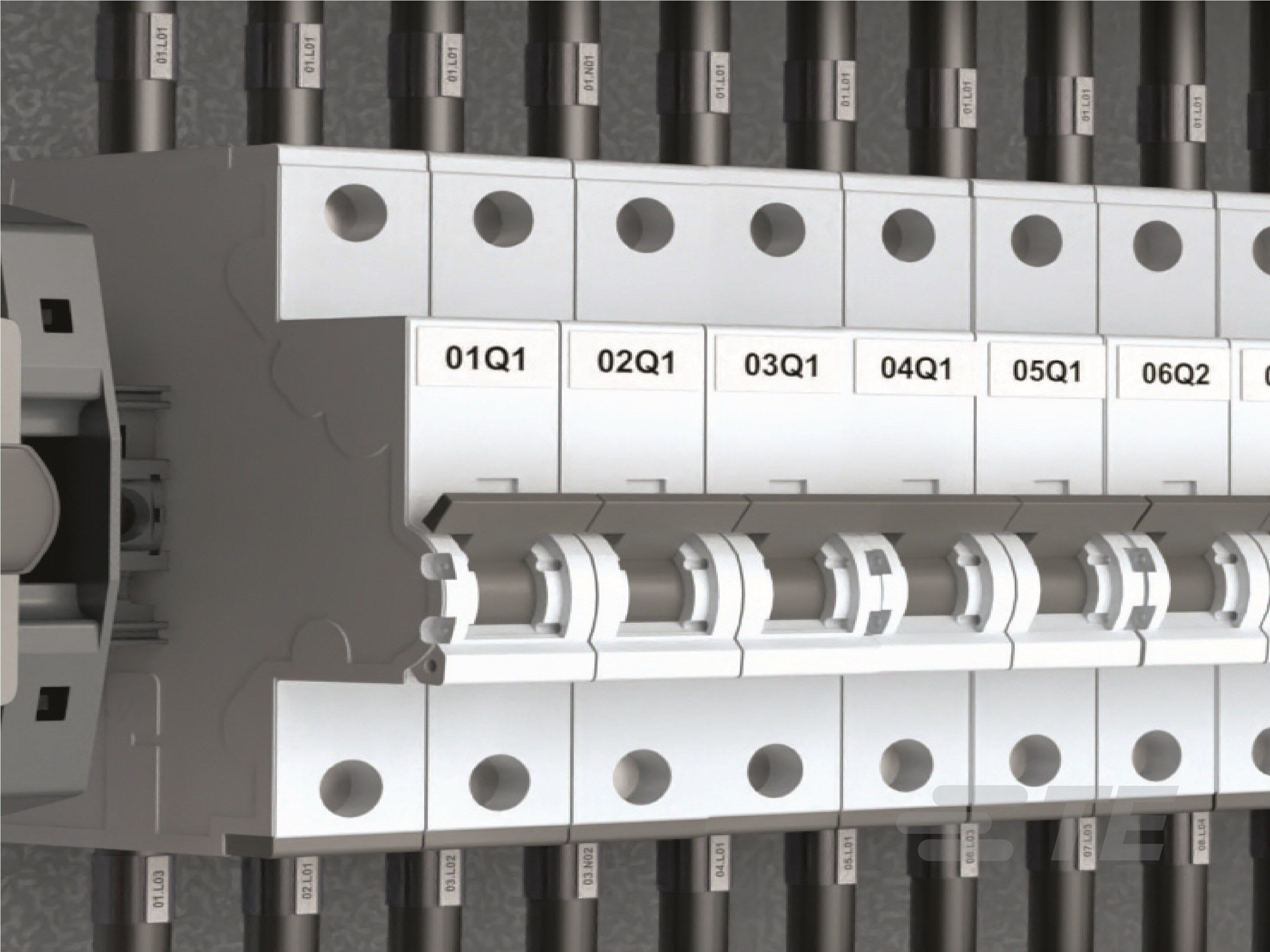 Te Entrelec - Etiquette adhésive appareillage modulaire 15 x 430 mm (blanc) en PVC