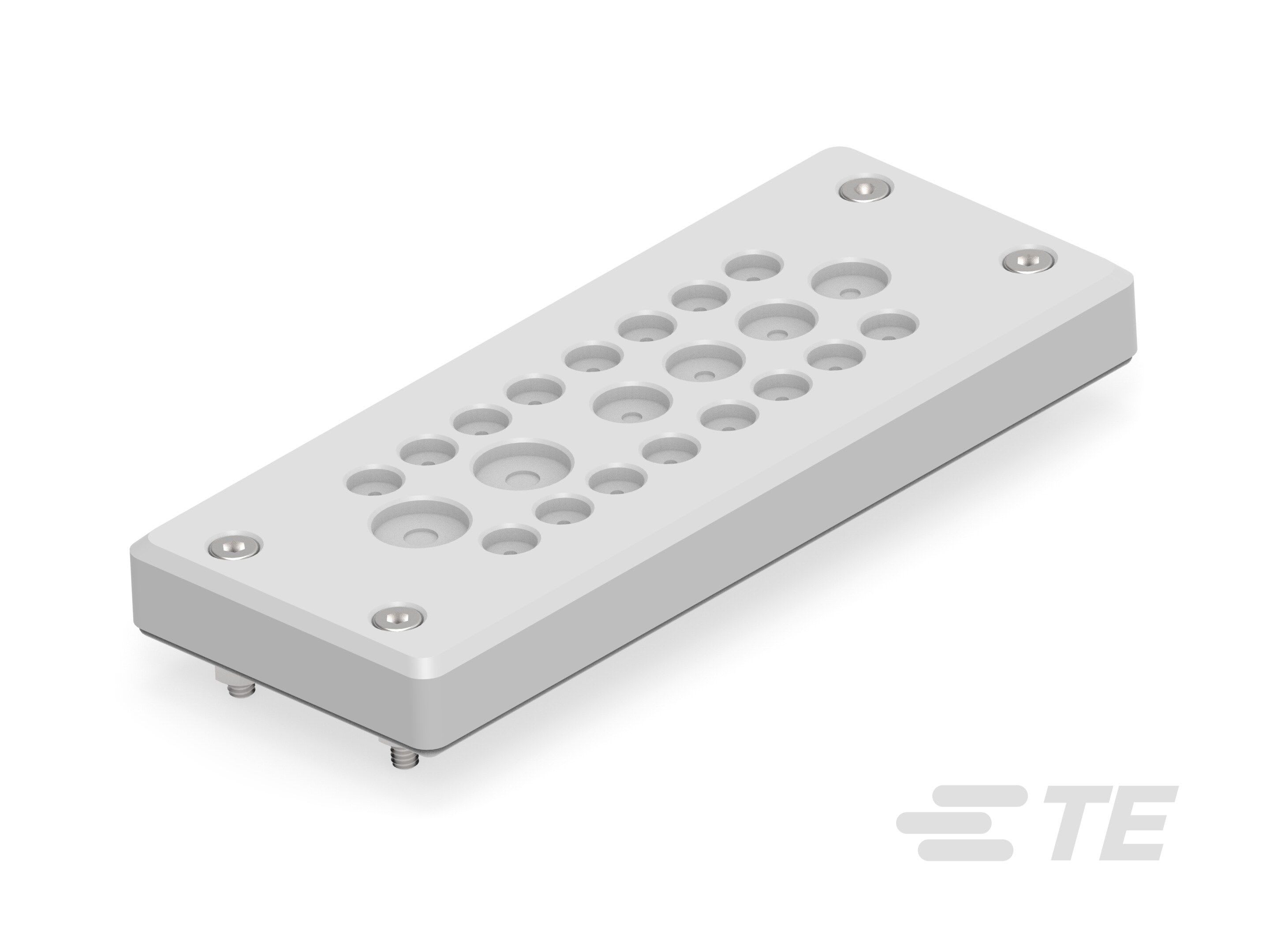 Te Entrelec - Presse-étoupe, plaques de 22 entrées, polyamide, gris c.