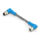 Te Entrelec - Cordons doubles, Mâle/Femelle, M8 vers M8, Angle Droit, Gris