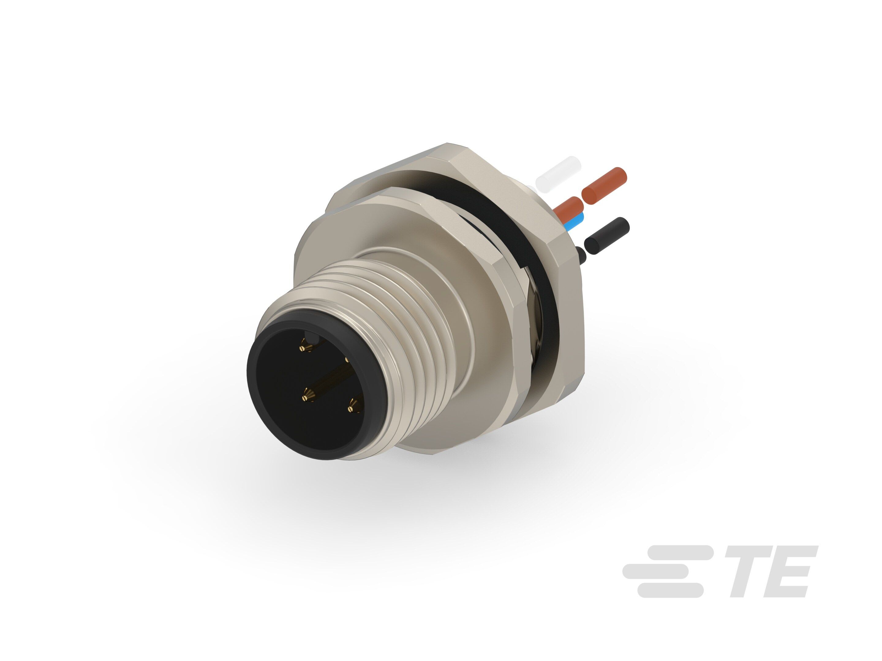 Te Entrelec - Connecteur Mâle, M12, Alliage cuivre, Polyamide,Noir