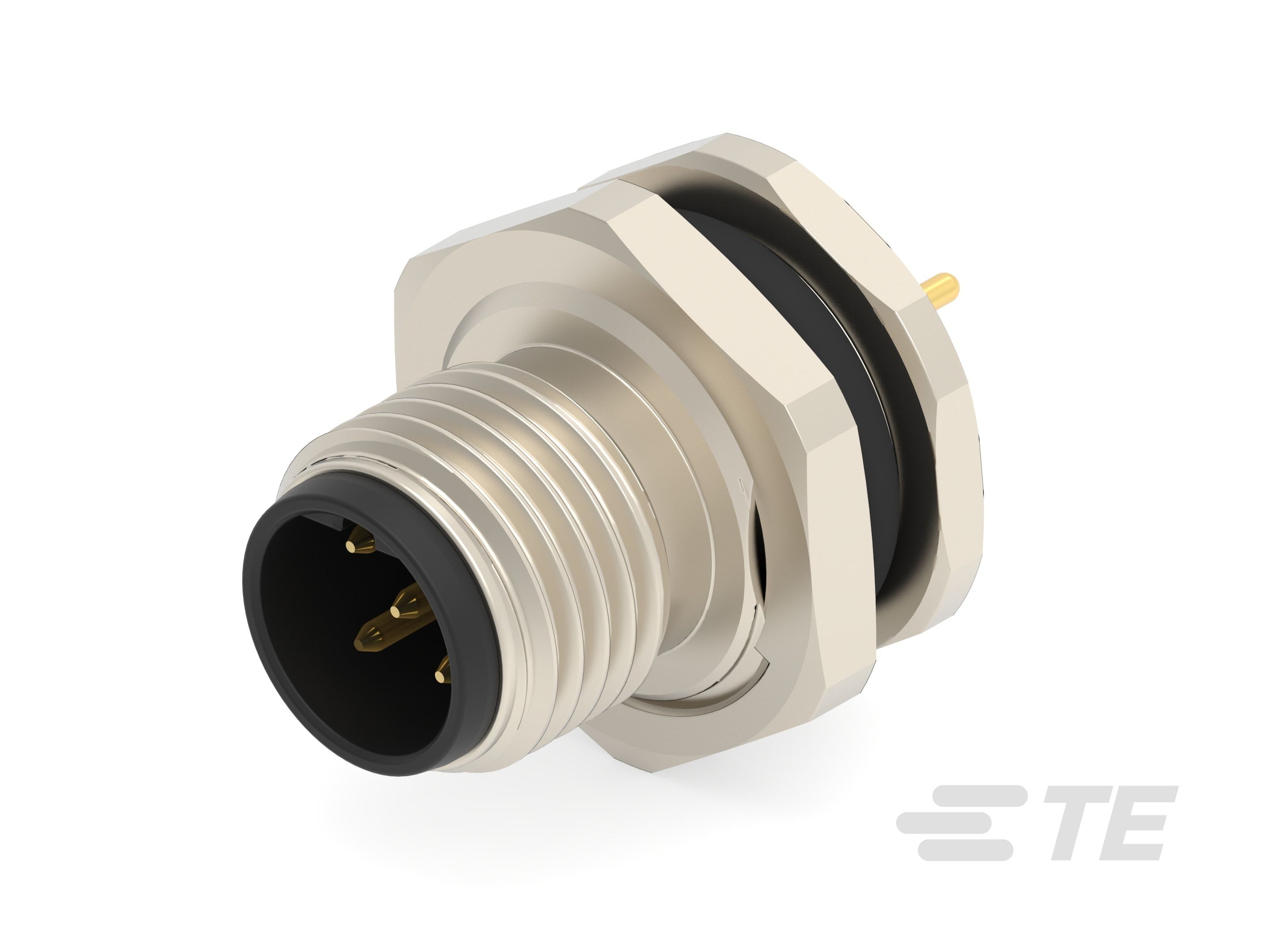 Te Entrelec - Connecteur Mâle, M12, Alliage cuivre, Polyamide 66 GF25,Noir