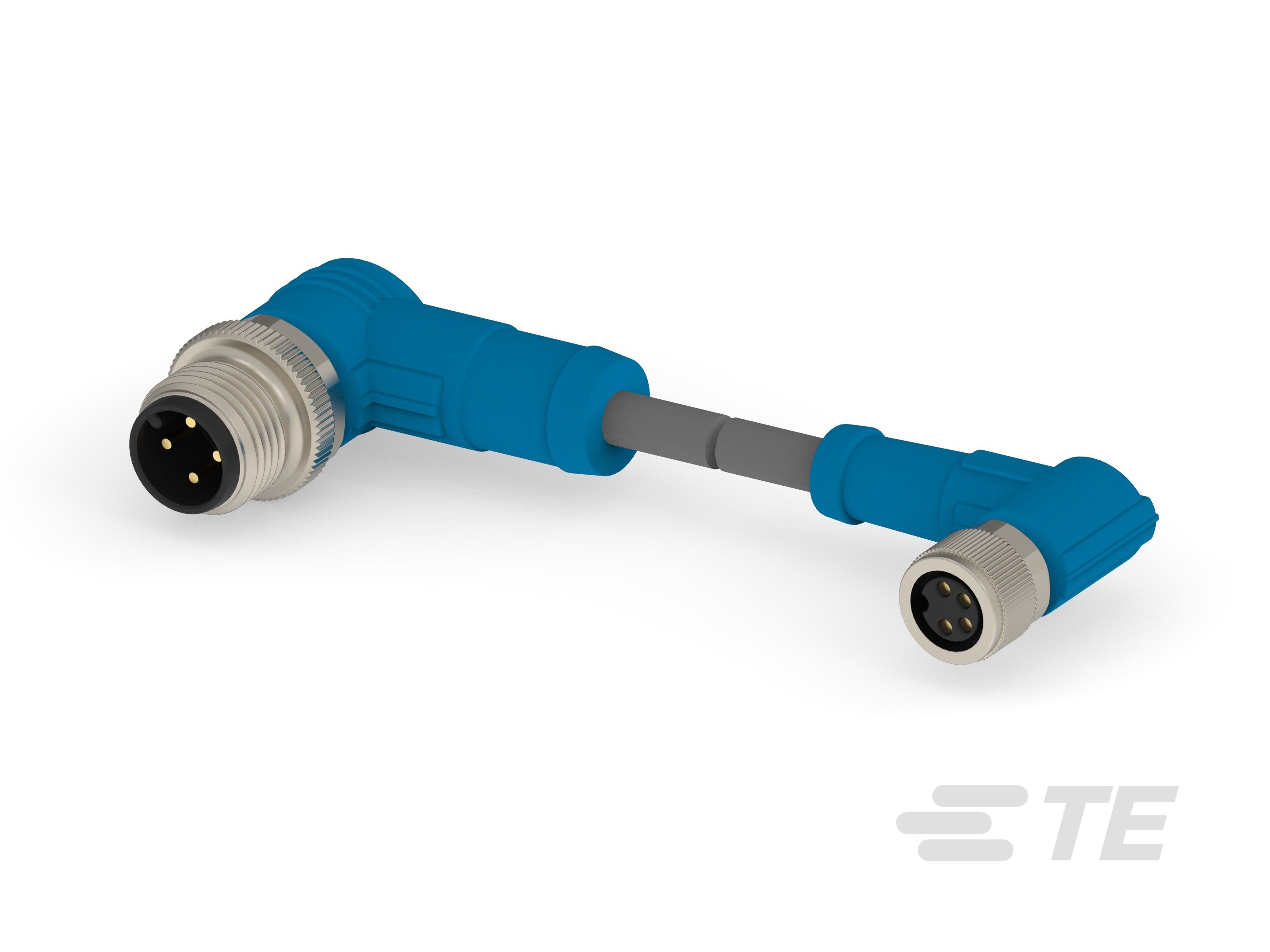 Te Entrelec - Cordons doubles, Femelle/Mâle, M8 vers M12, Gris