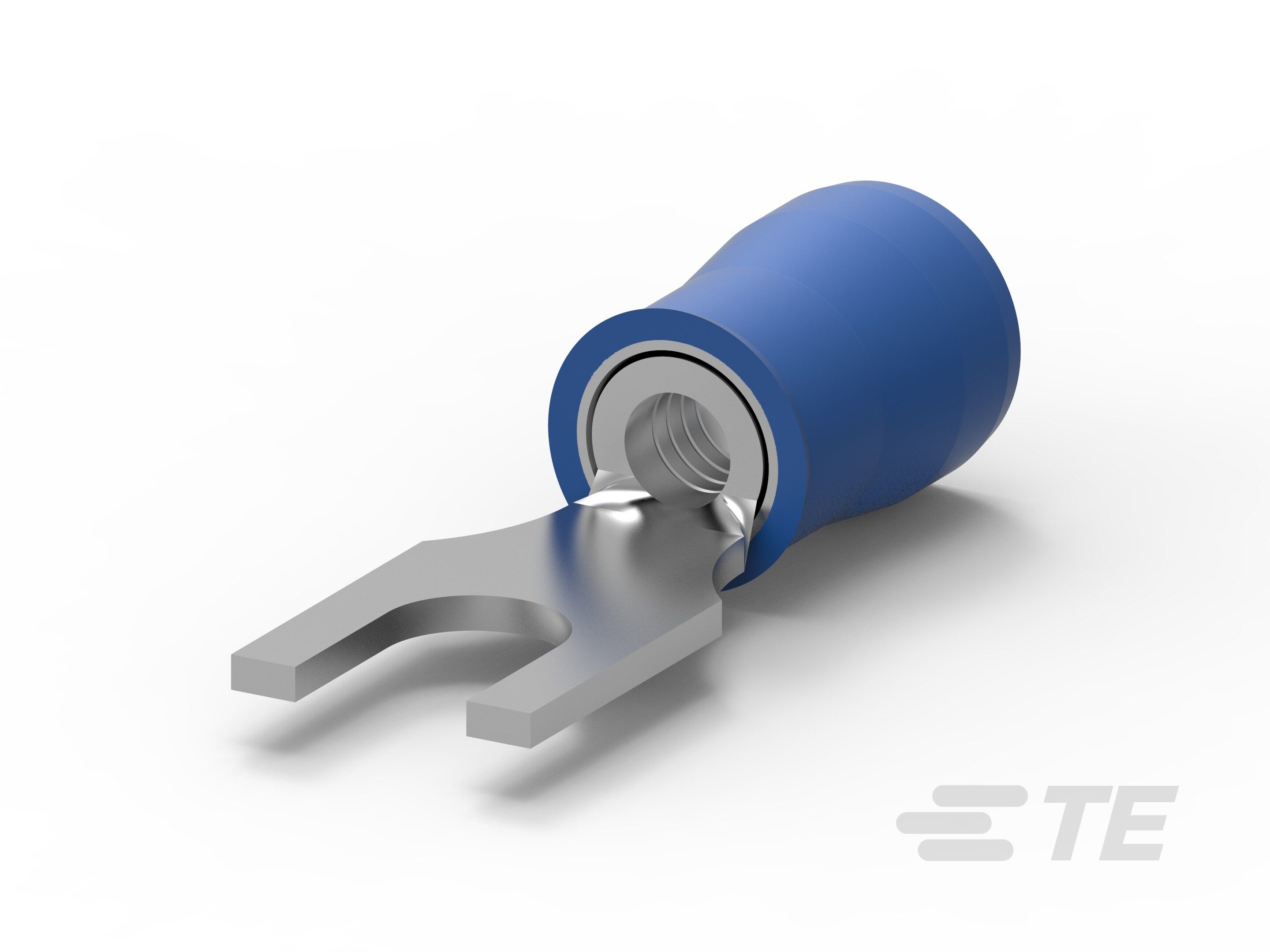 Te Entrelec - Cosse fourche préisolée Nylon (Bleue) 1,50 -2,50 mm² , Tige M2.5