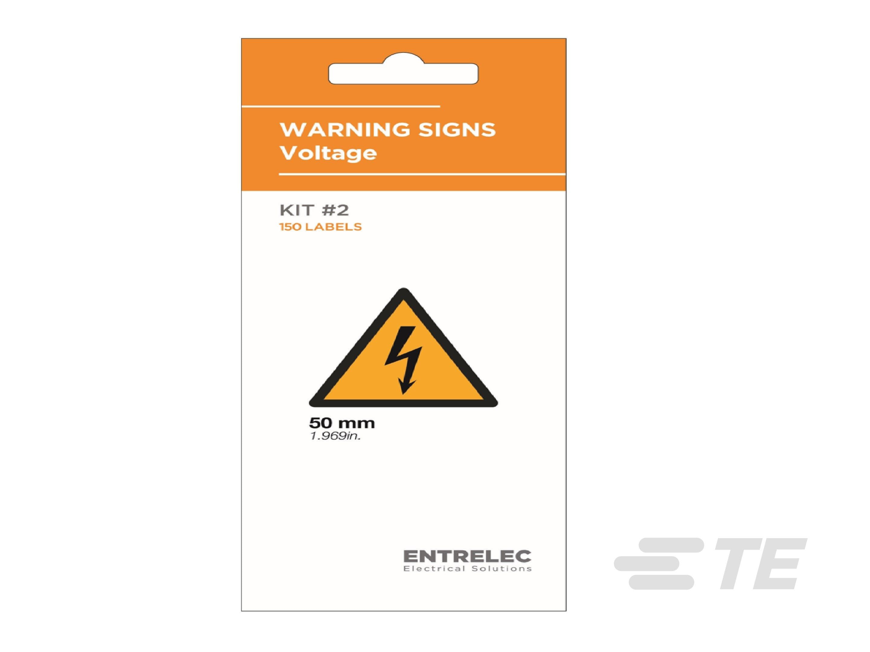 Te Entrelec - Kit d'étiquettes Danger 50mm (jaune) en PVC