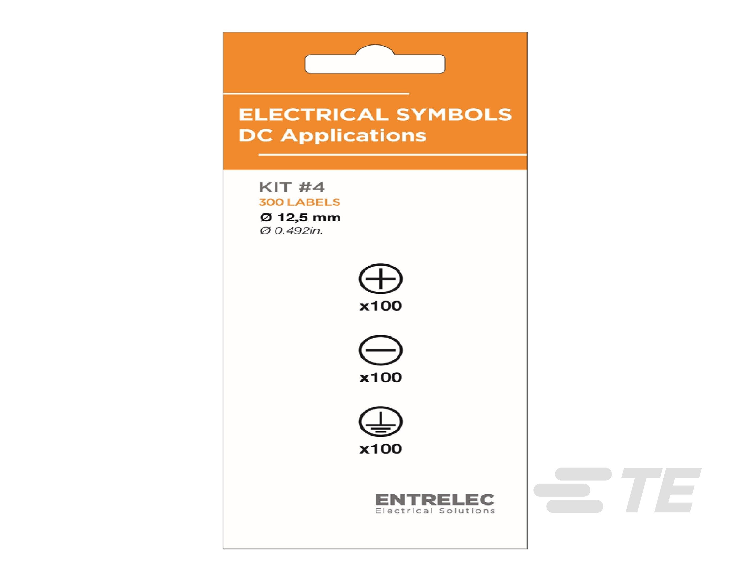 Te Entrelec - Kit d'étiquettes Electriques DC 12.5mm (blanc) en PVC