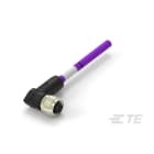 Te Entrelec - Cordons, Femelle, M12 Queue de cochon, Angle Droit, Violet