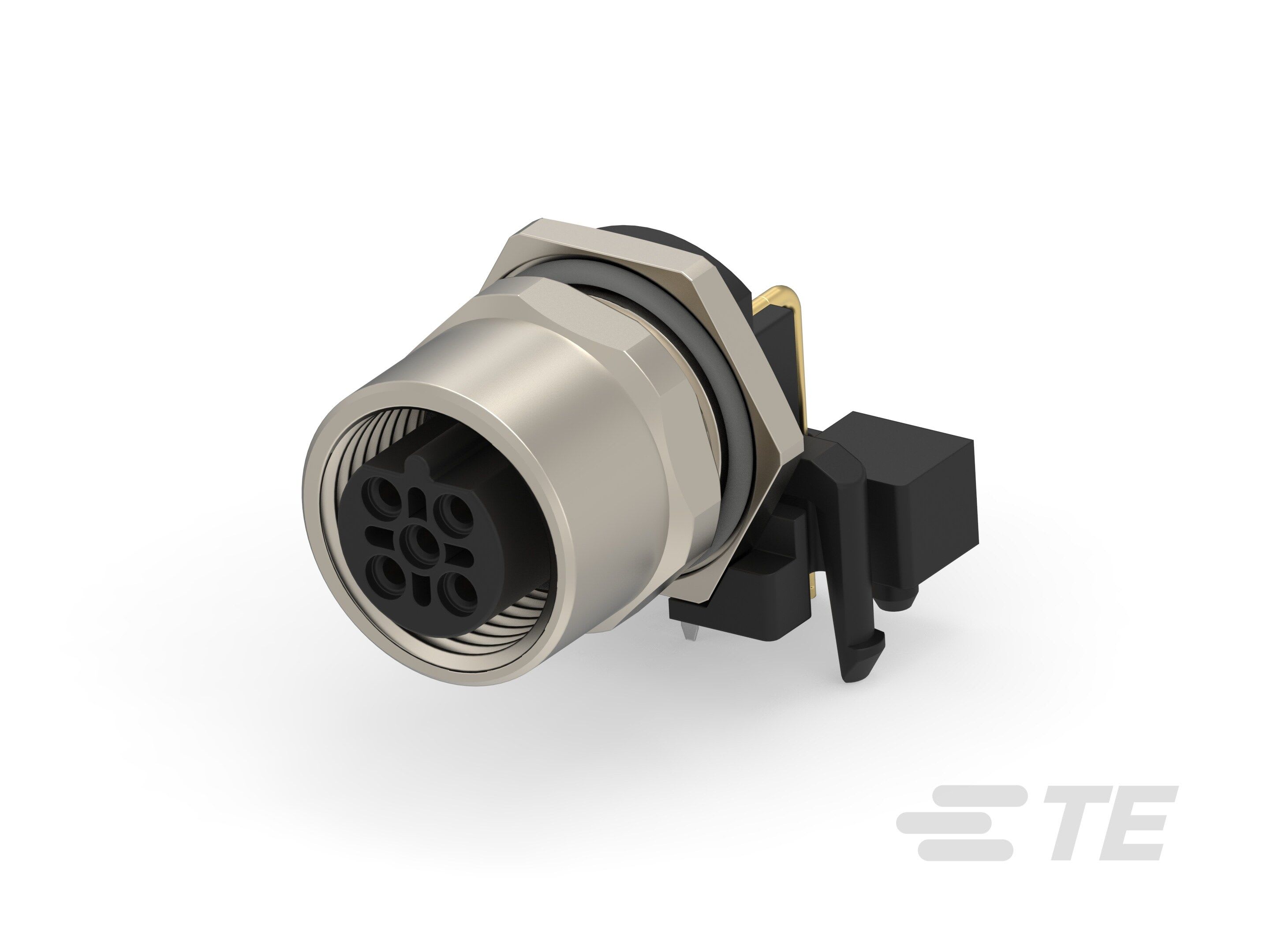 Te Entrelec - Connecteur Femelle, M12,Laiton, Polyamide GF,Noir