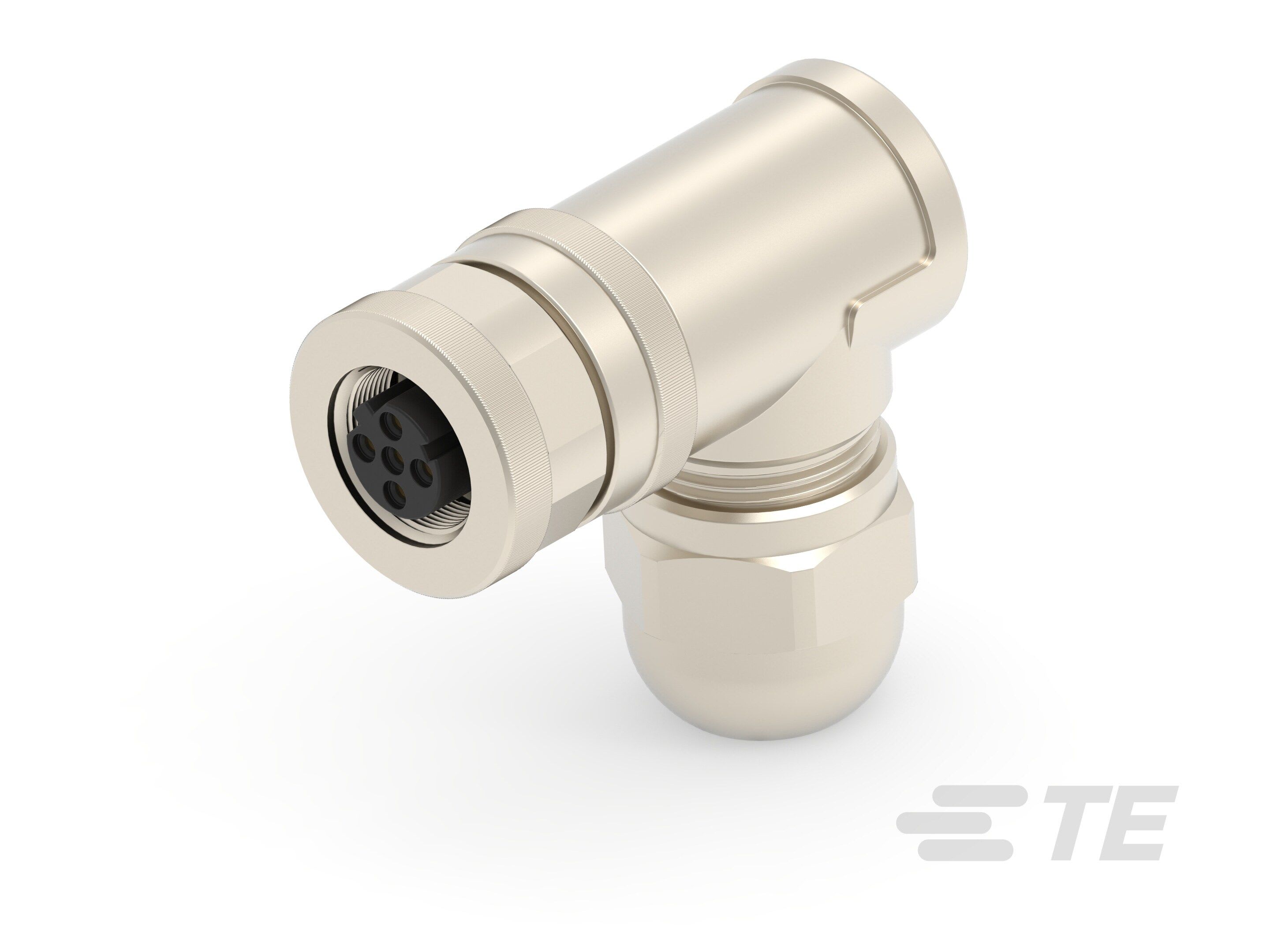 Te Entrelec - Connecteur Femelle, M12, Alliage cuivre, Polyamide 66 GF25,Noir