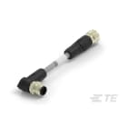 Te Entrelec - Cordons, Connecteur/Femelle, M12 vers M12, Gris