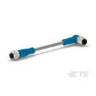 Te Entrelec - Cordons, Connecteur/Femelle, M12 vers M12, Angle Droit, Gris