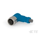 Te Entrelec - Cordons, Femelle, M12 Queue de cochon, Angle Droit, Gris