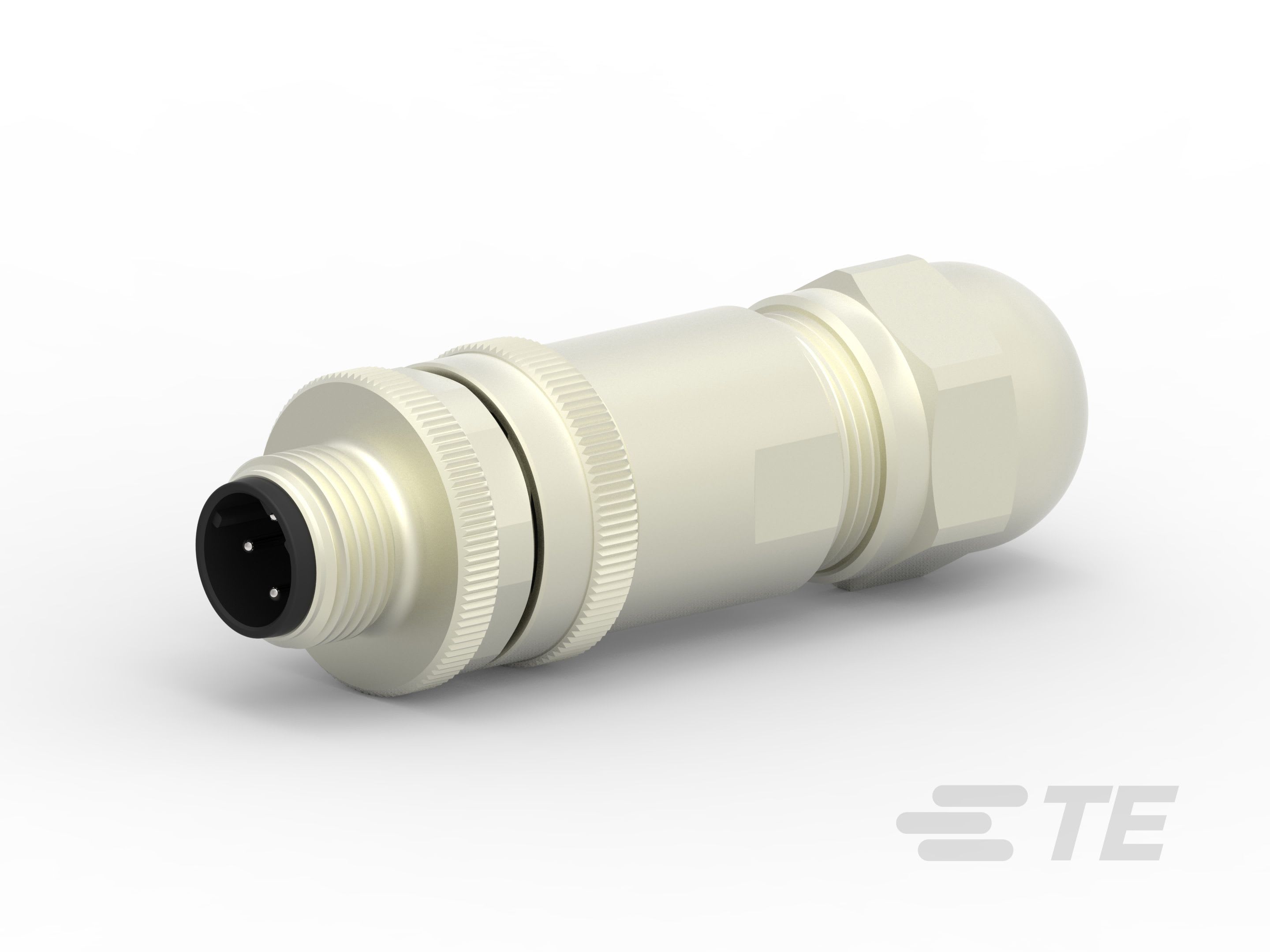 Te Entrelec - Connecteur Mâle, M12, Alliage cuivre, Polyamide 66 GF25,Noir