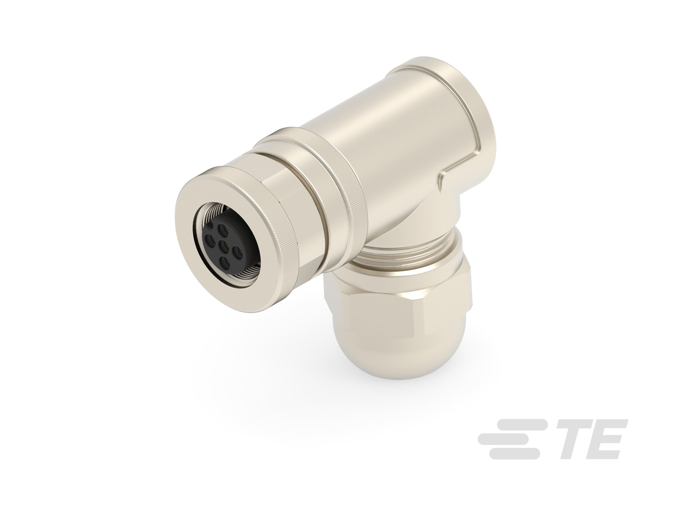 Te Entrelec - Connecteur Femelle, M12, Alliage cuivre, Polyamide 66 GF25,Noir