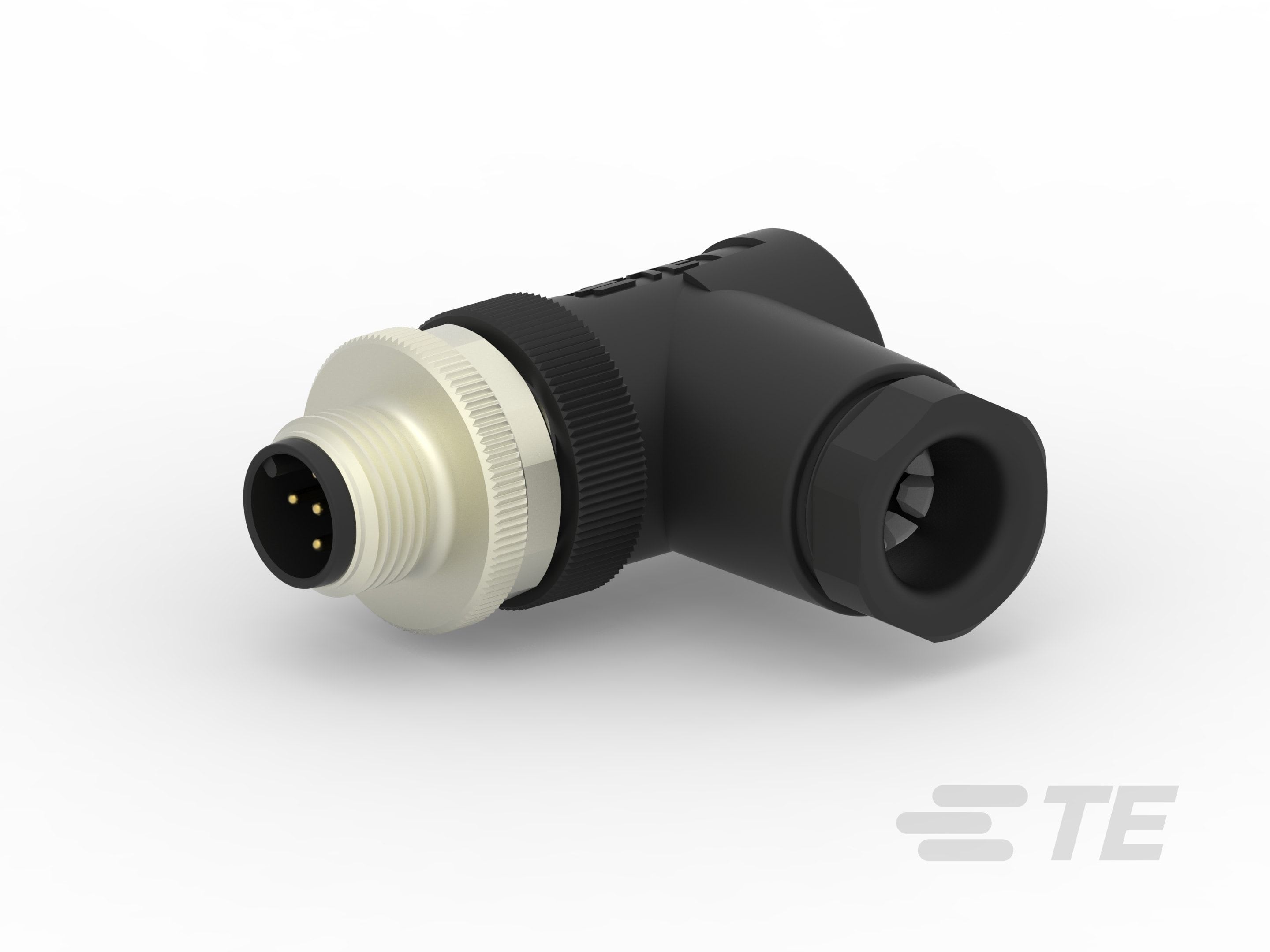 Te Entrelec - Connecteur Mâle, M12, PBT, Polyamide 66 GF25,Noir