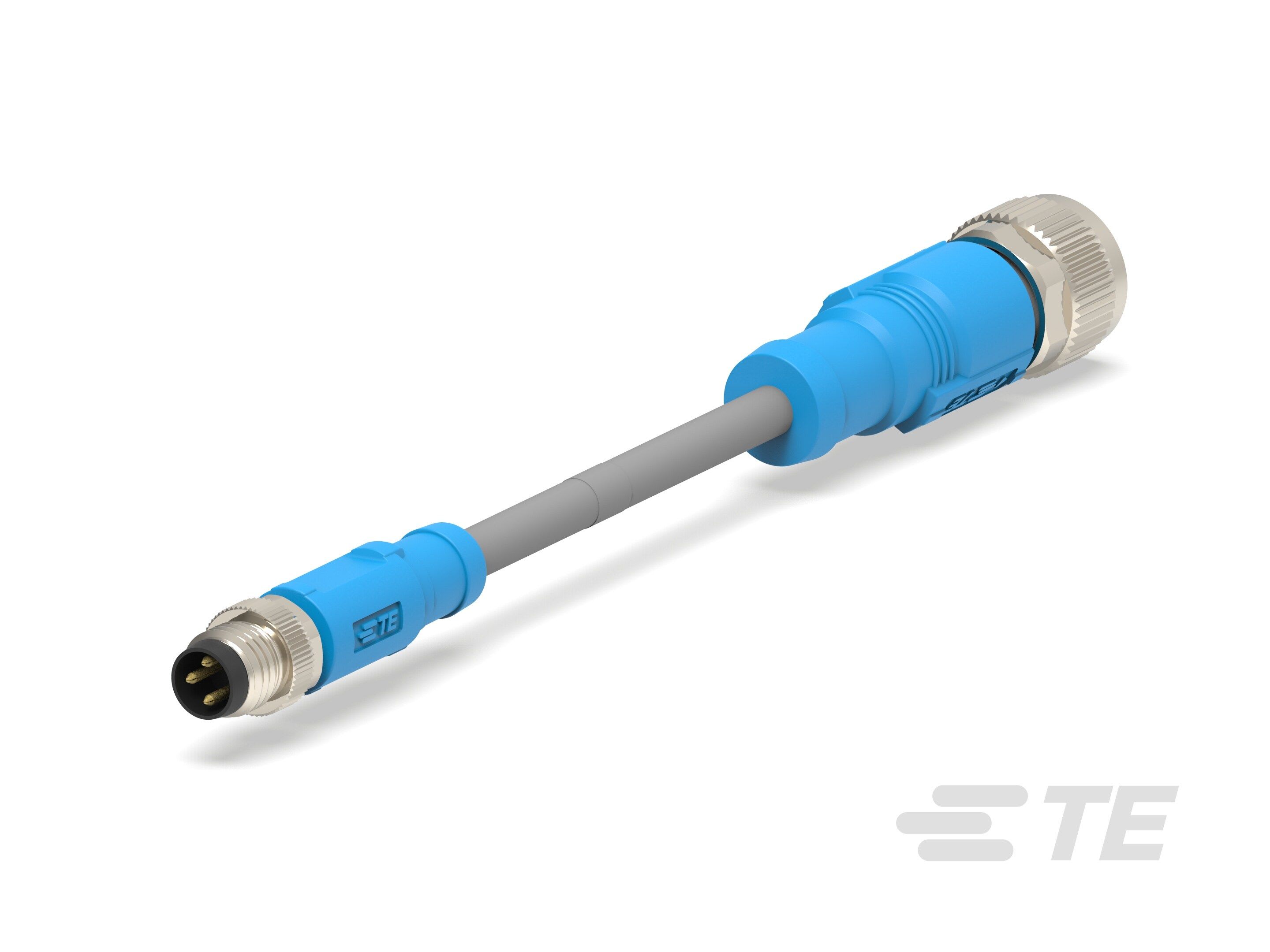Te Entrelec - Cordons doubles, Mâle/Femelle, M8 vers M12,Gris
