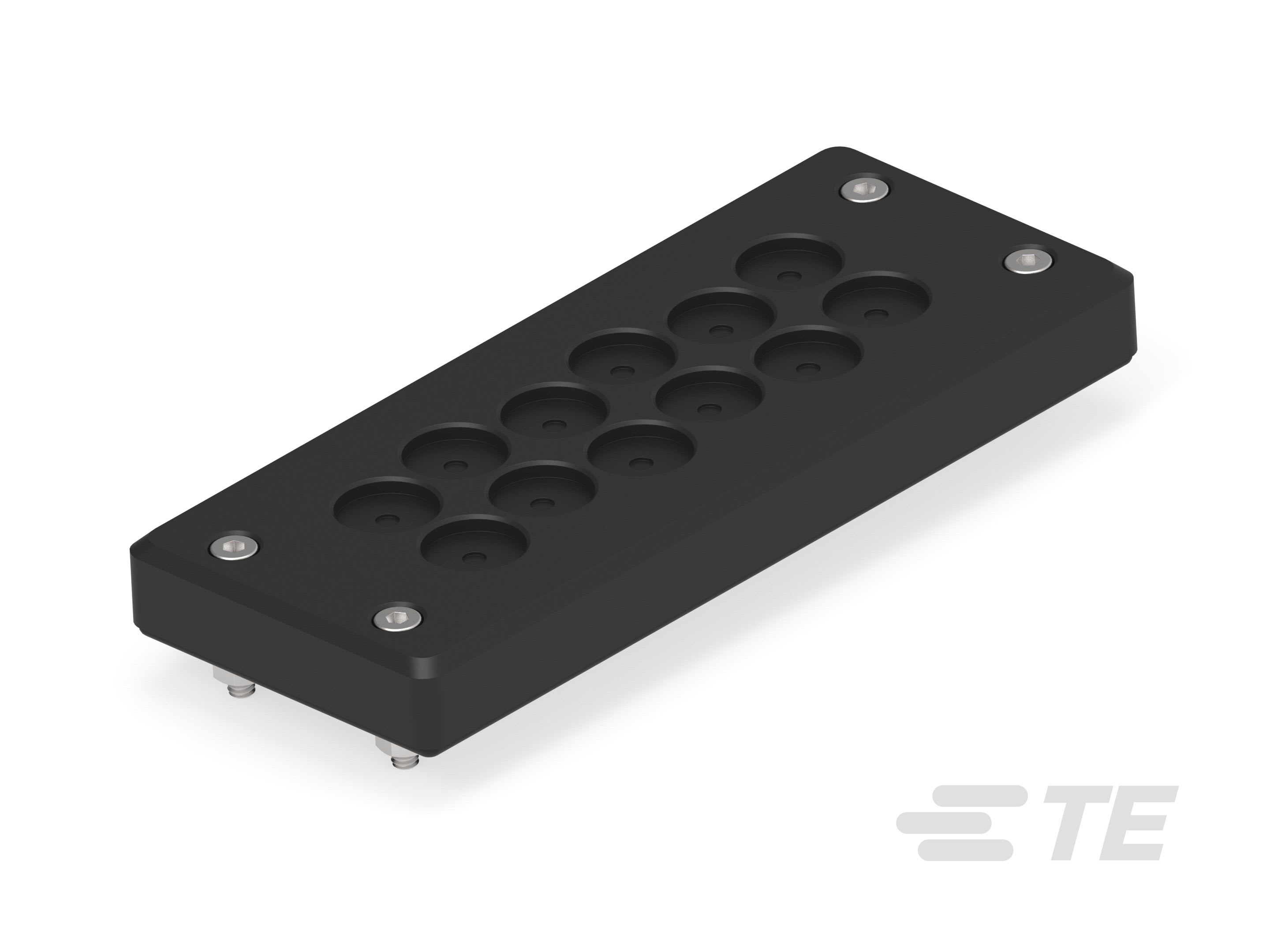 Te Entrelec - Presse-étoupe, plaques de 12 entrées, polyamide, noir