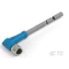 Te Entrelec - Cordons simples, Femelle, M8 Queue de cochon, Angle Droit, Gris