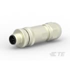 Te Entrelec - Connecteur Mâle, M12, Alliage cuivre, Polyamide 66 GF25,Noir
