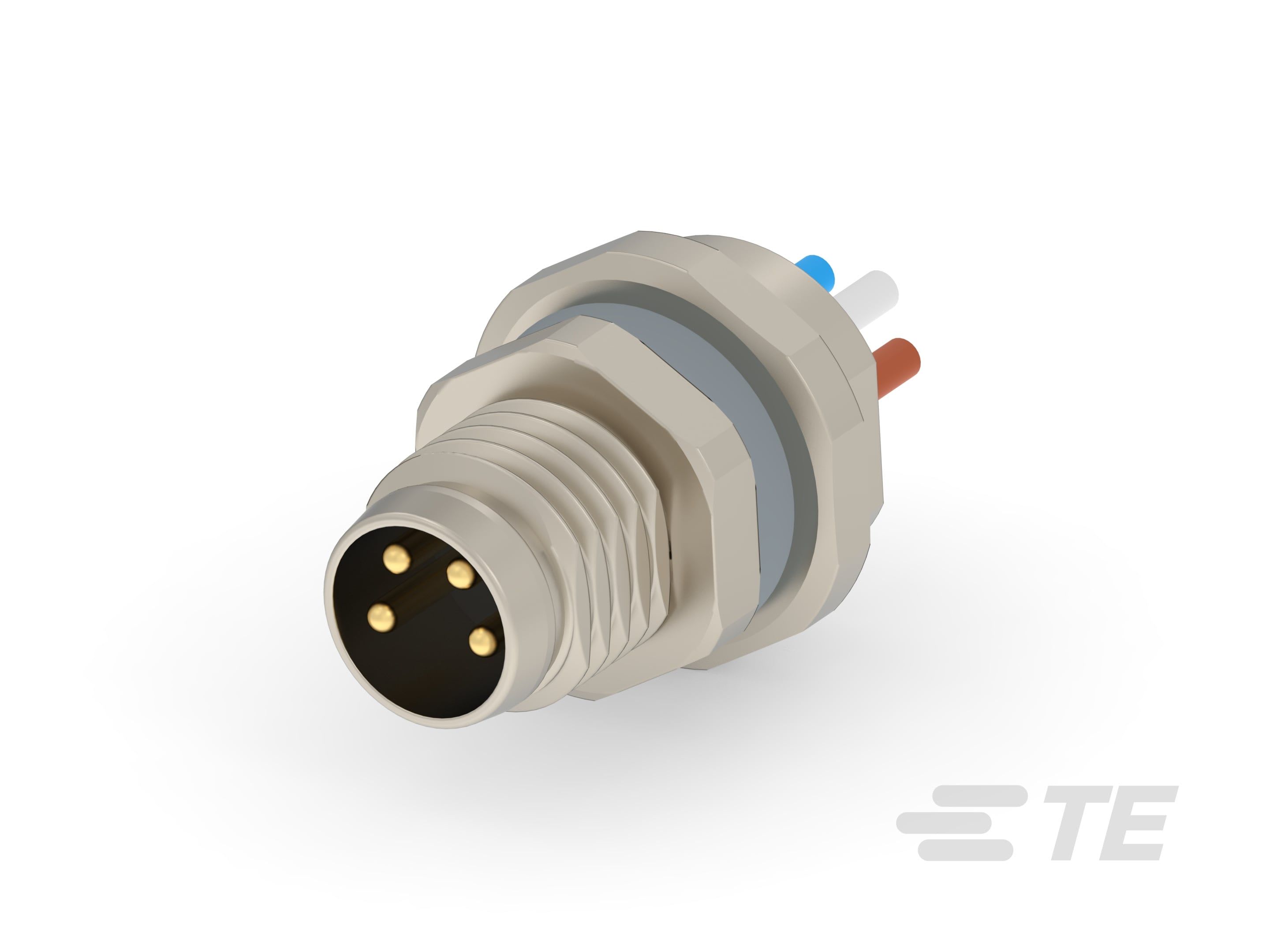 Te Entrelec - Connecteur M8, Mâle, Alliage cuivre, Polyamide 67 GF30,Noir