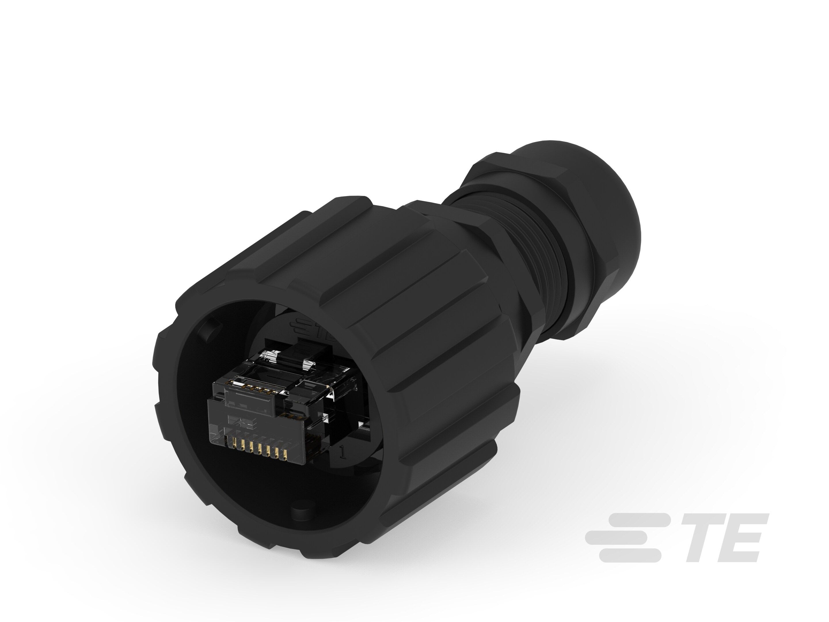 Te Entrelec - Connecteur auto-dénudant RJ45 circulaire, Mâle, Port unique, Accrochage libre